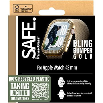 PanzerGlass SAFE Apple Watch 10 42 mm bumper trblietavo zlatý rámček