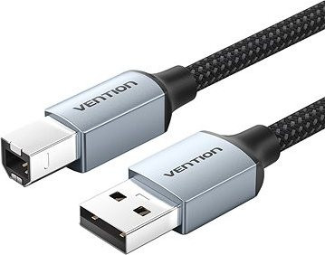 Vention Cotton Braided USB 2.0 A Male to B Male Printer Cable 5M Gray Aluminum Alloy Type