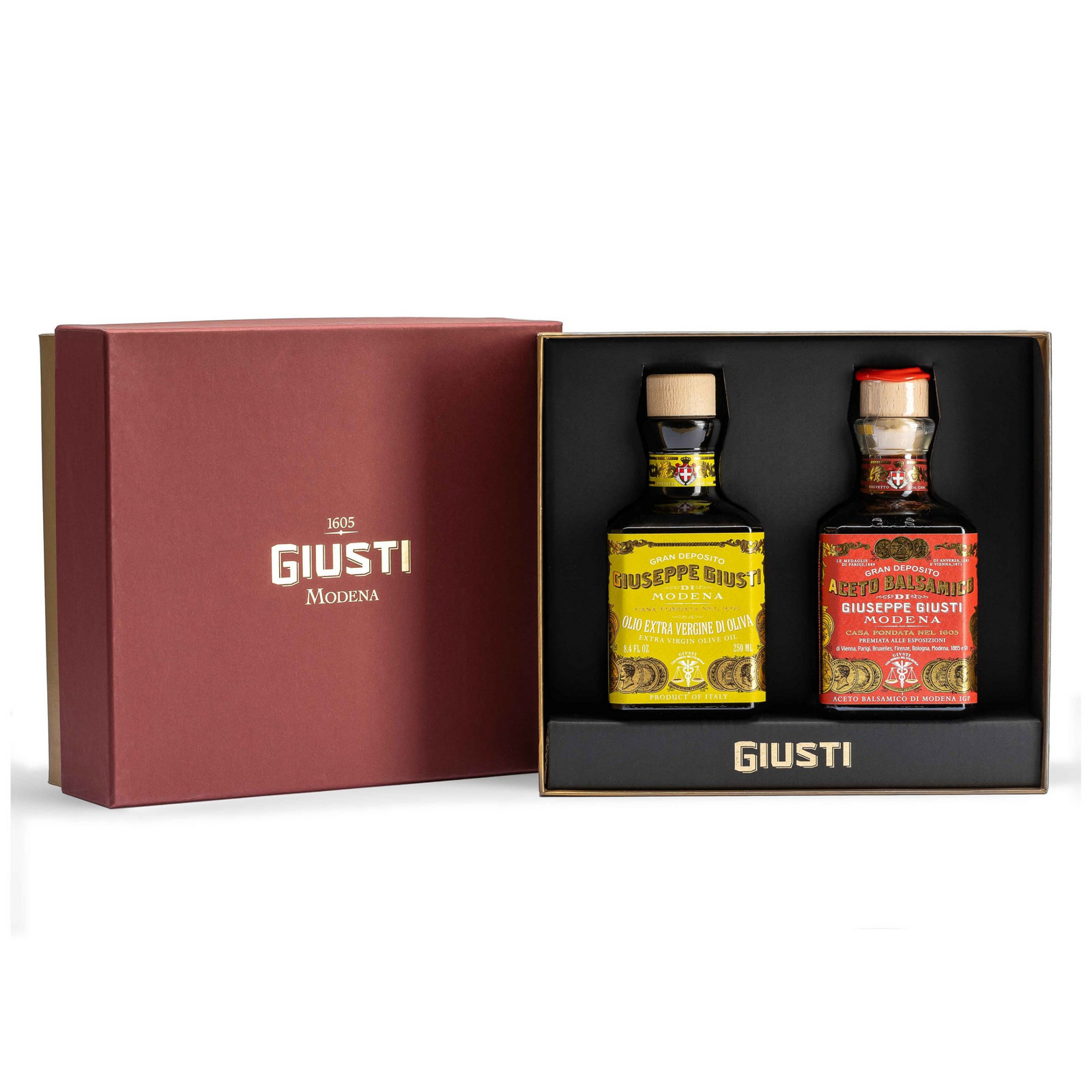 Balzamikový ocot 3 GOLD MEDALS & EVO OIL 2 x 250 ml, Giusti