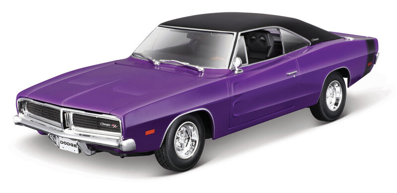 MAISTO - 1969 Dodge Charger R/T, fialový, 1:18