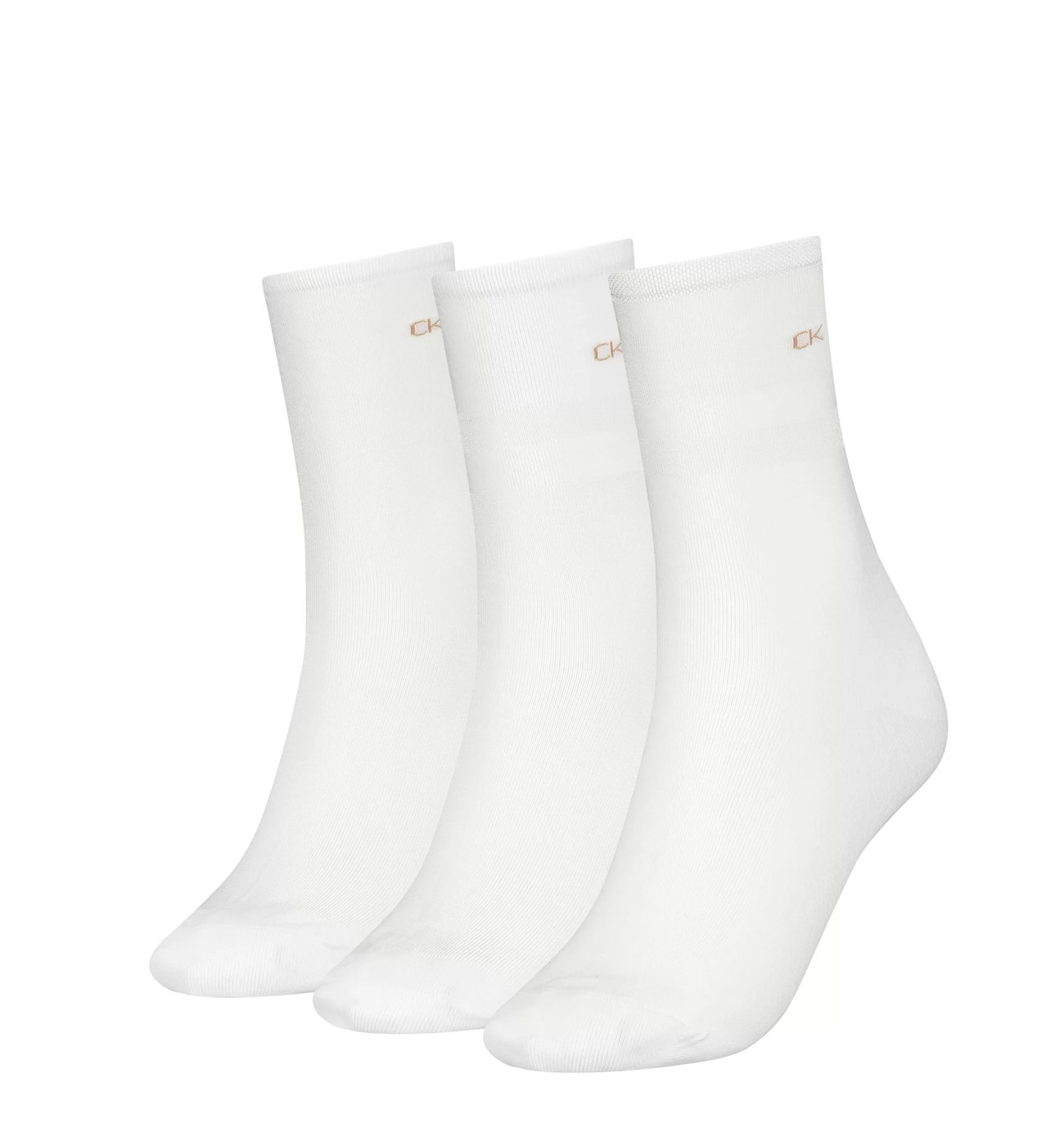 CALVIN KLEIN - ponožky 3PACK white logo CK v darčekovom balení