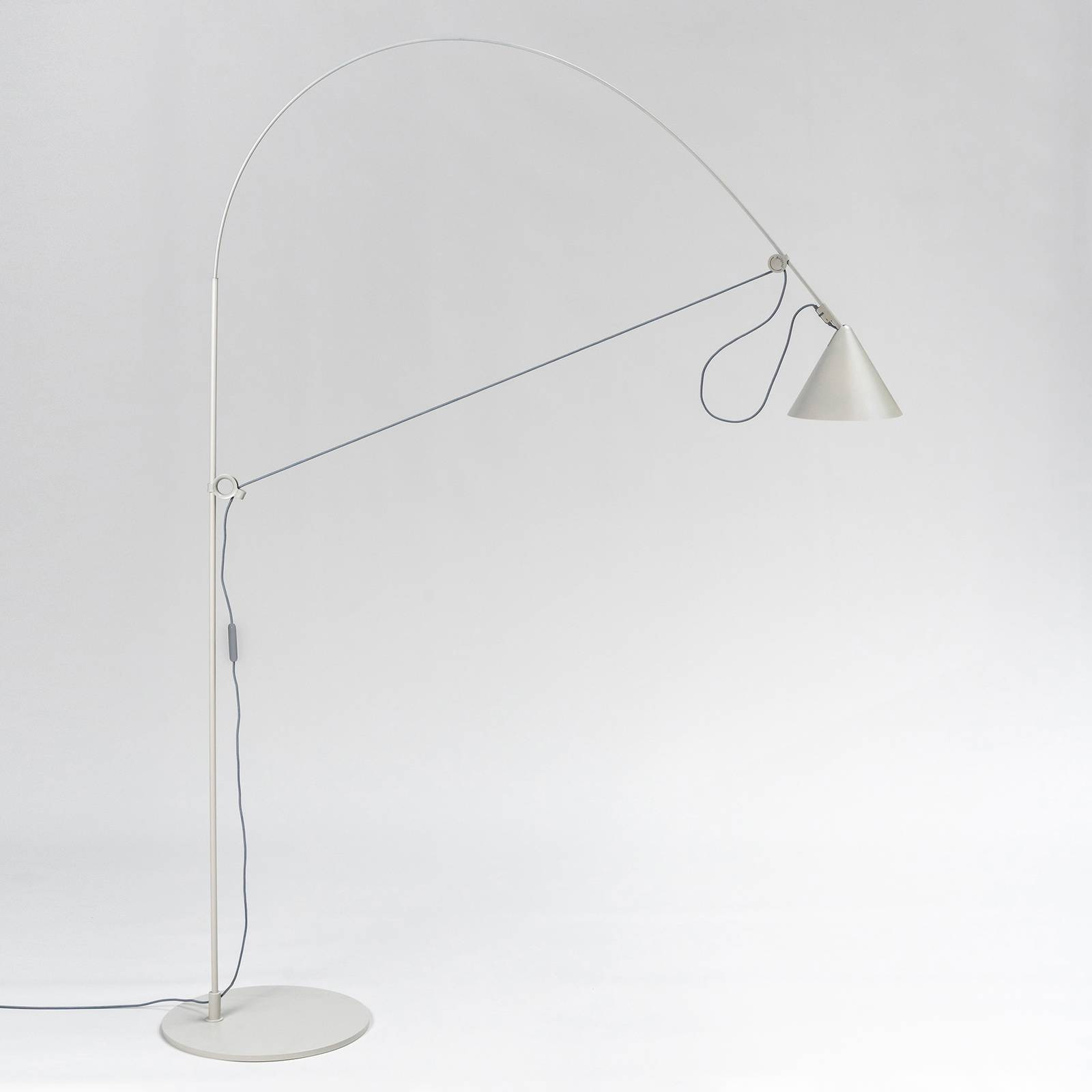 midgard LED stojacia lampa AYNO L, sivá/sivá, 3 000 K, 166 cm