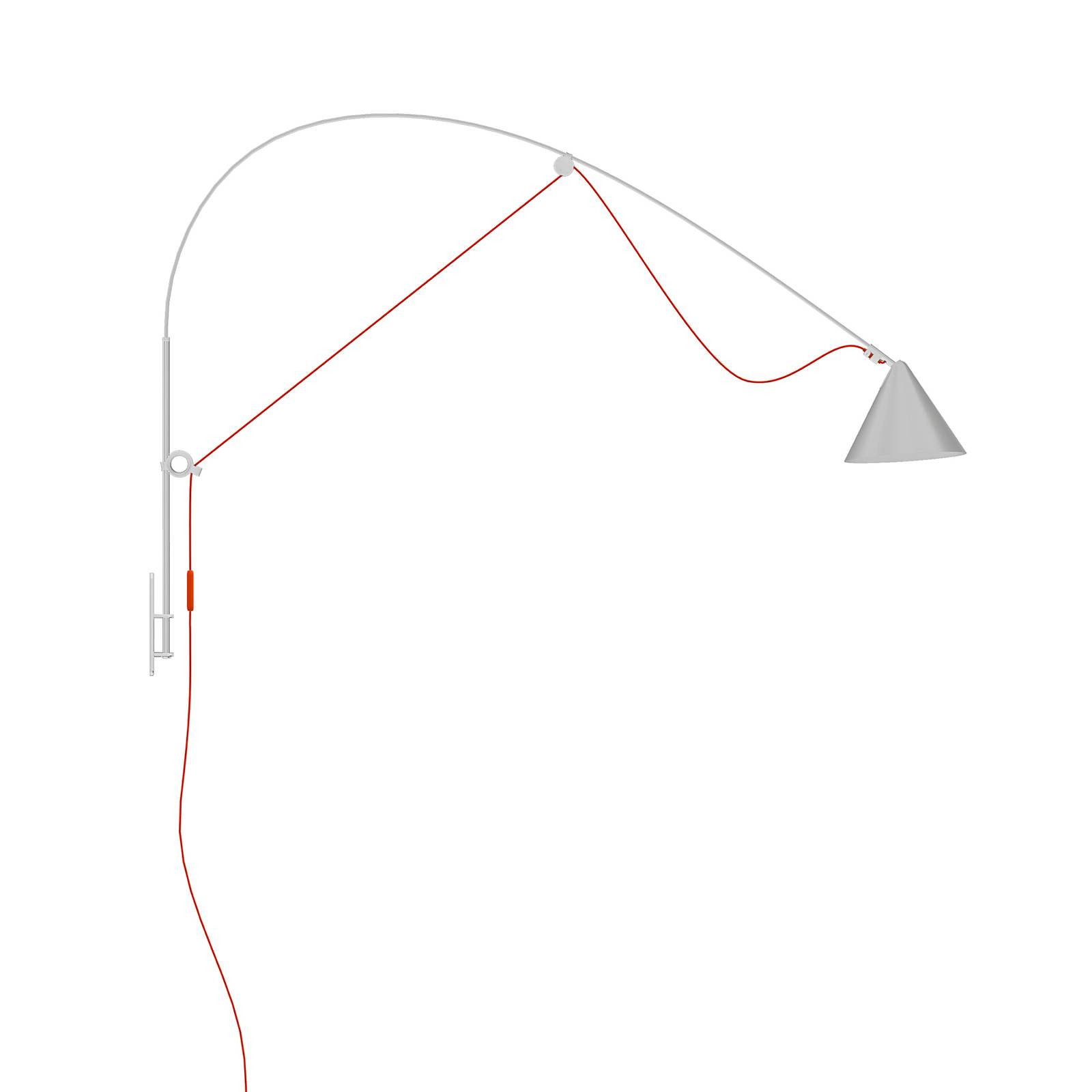 nástenné LED svietidlo midgard AYNO L, sivo-oranžové, 2 700 K, 130 cm