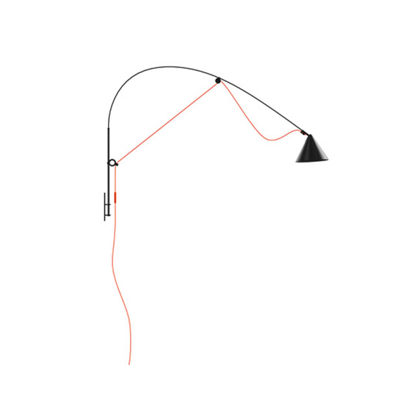 midgard LED nástenné svietidlo AYNO L, čierno-oranžové, 2 700 K 130 cm