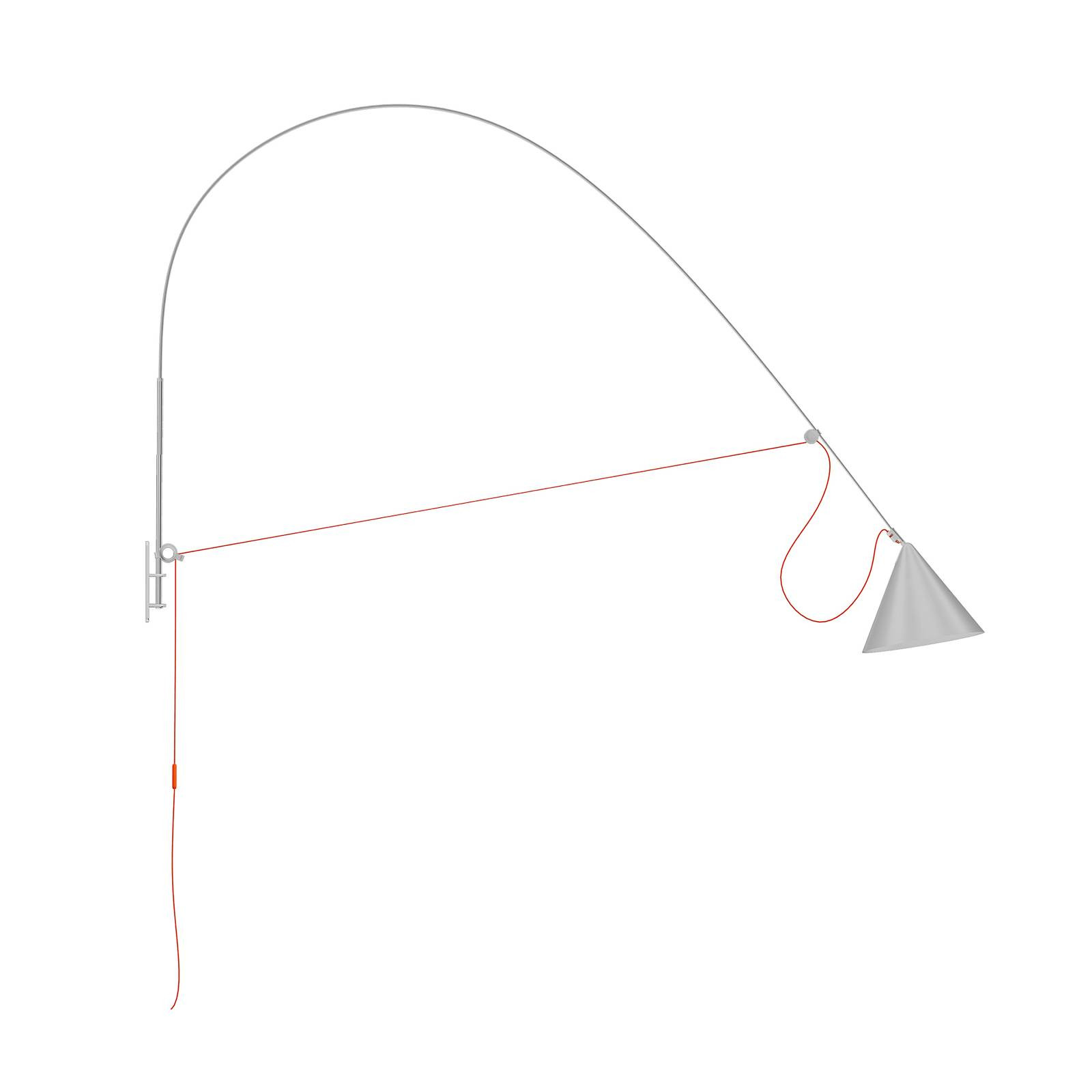 nástenné LED svietidlo midgard AYNO XL, sivo-oranžové, 3 000 K 220 cm