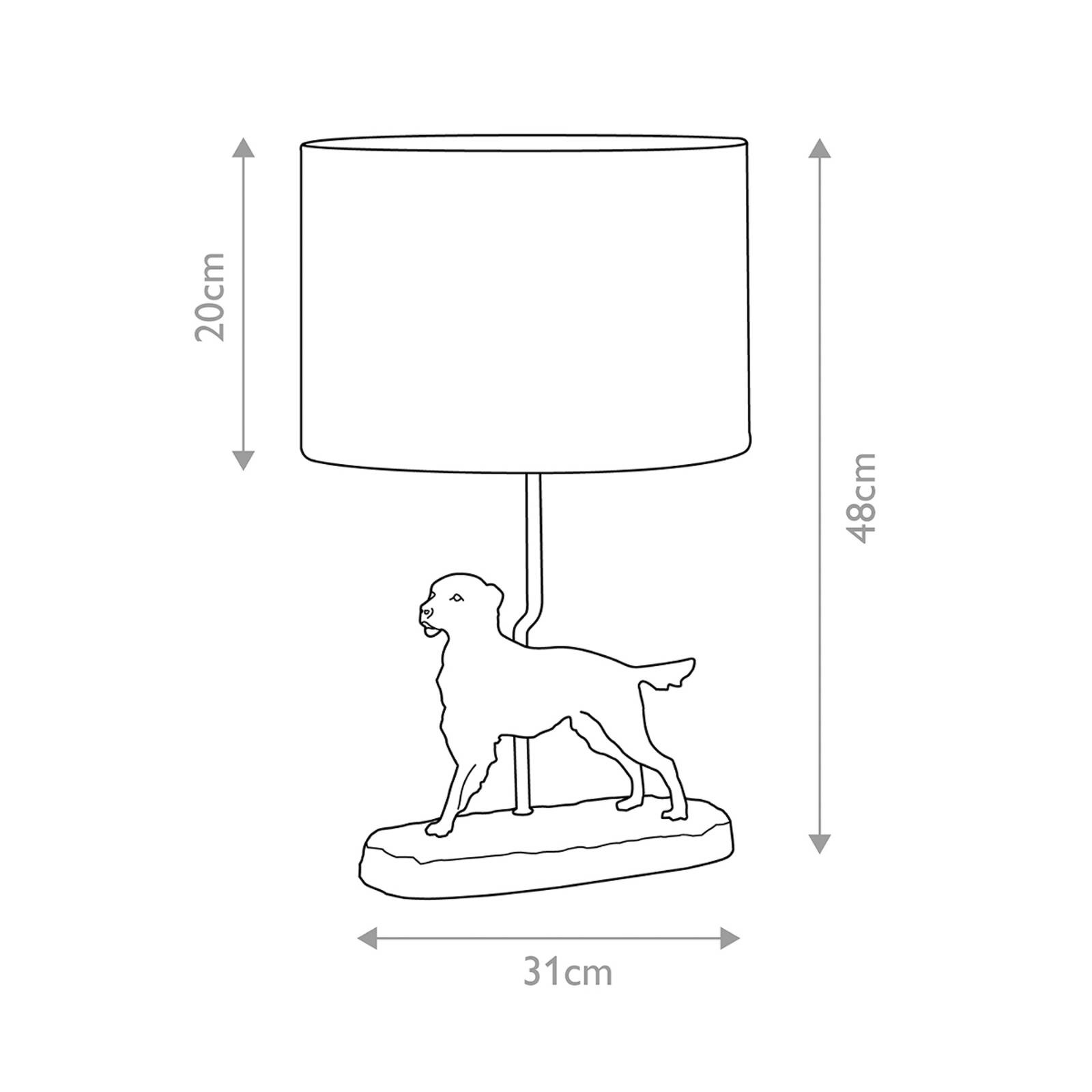 Stolová lampa Rufus, bronzová patina/krémová farba, ľan, živica