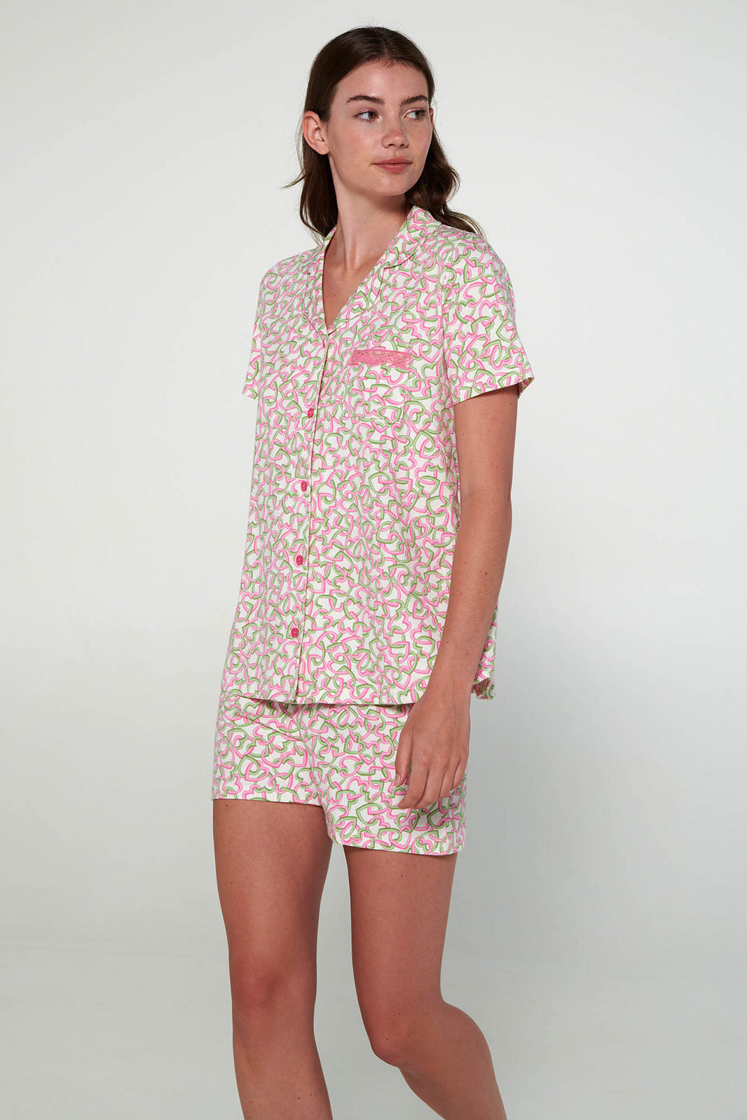 Vamp - Pyžamo na gombíky 20253 - Vamp fuchsia pink XXL