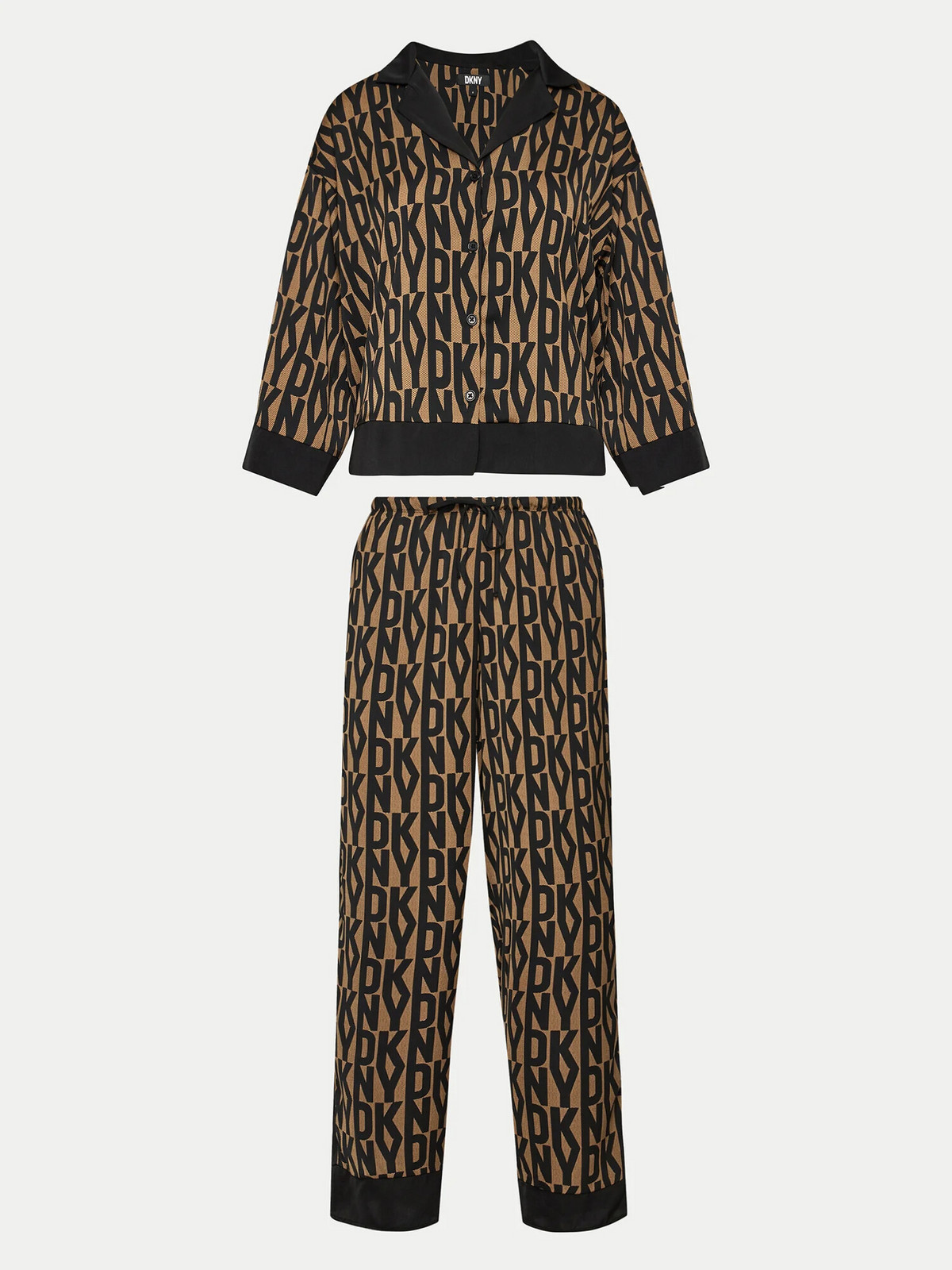 Dámske pyžamo YI90017 202 hnedé s potlačou - DKNY S