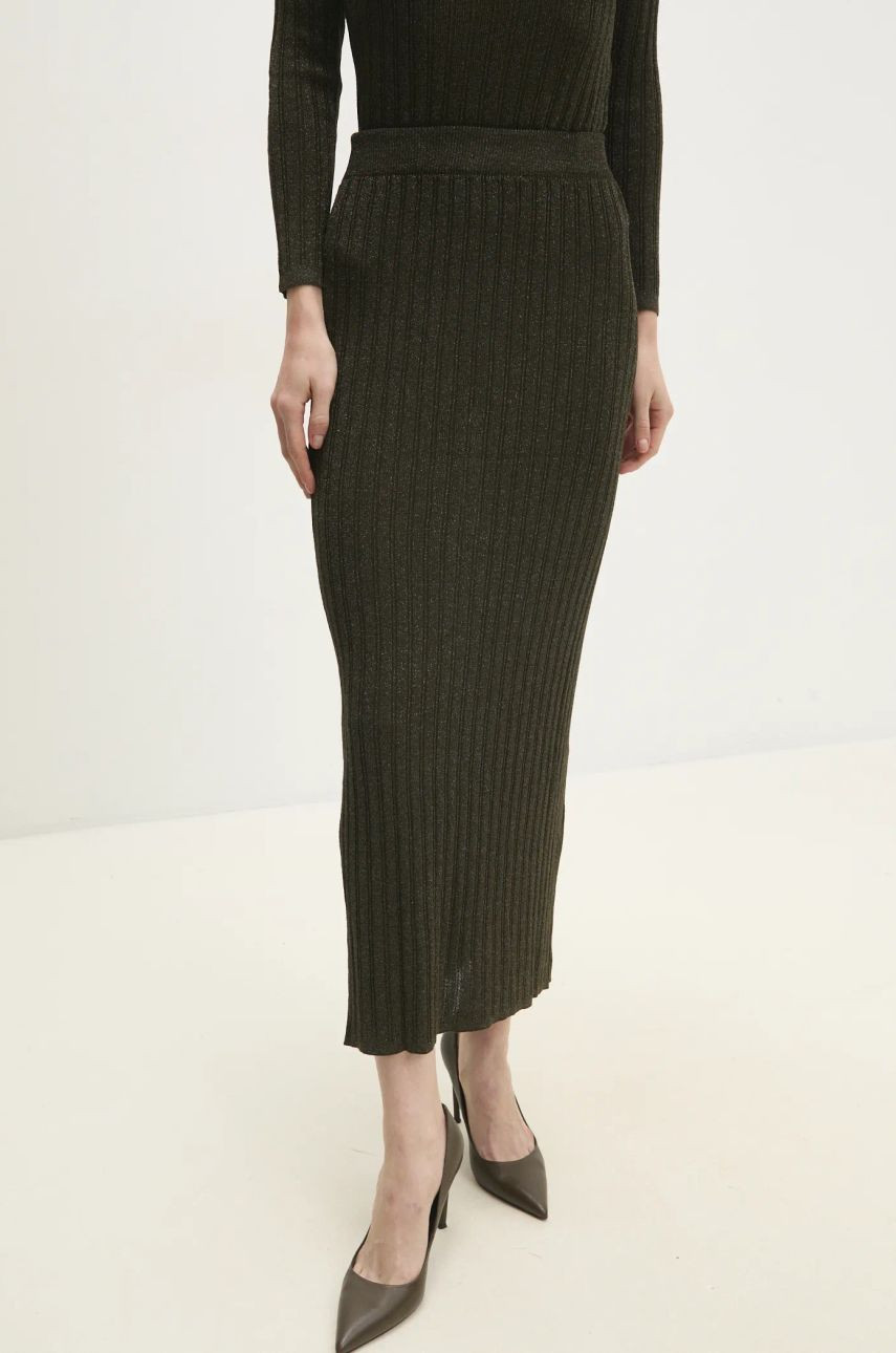 Sukňa Answear Lab zelená farba, maxi, puzdrová