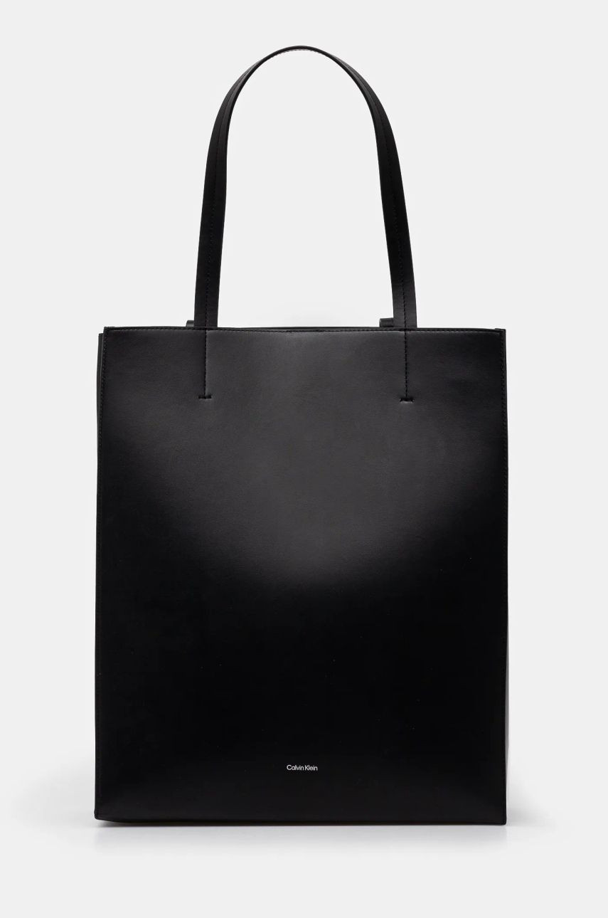 Kožená kabelka Calvin Klein čierna farba, LV04F3000G