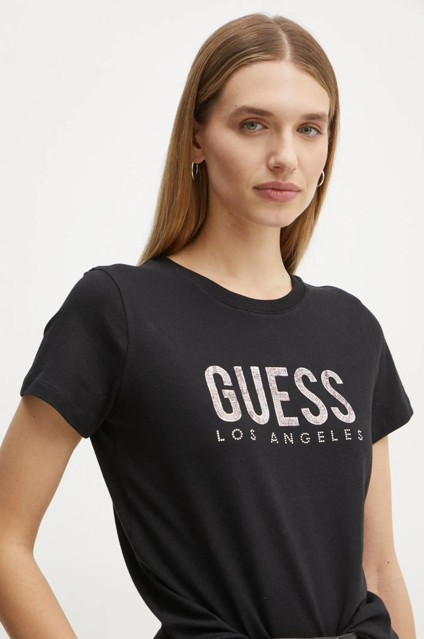 Tričko Guess dámske, čierna farba, W5RI19 I3Z14