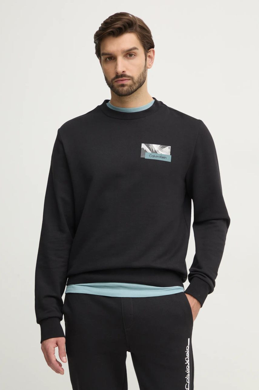 Mikina Calvin Klein pánska, čierna farba, jednofarebná, K10K114352