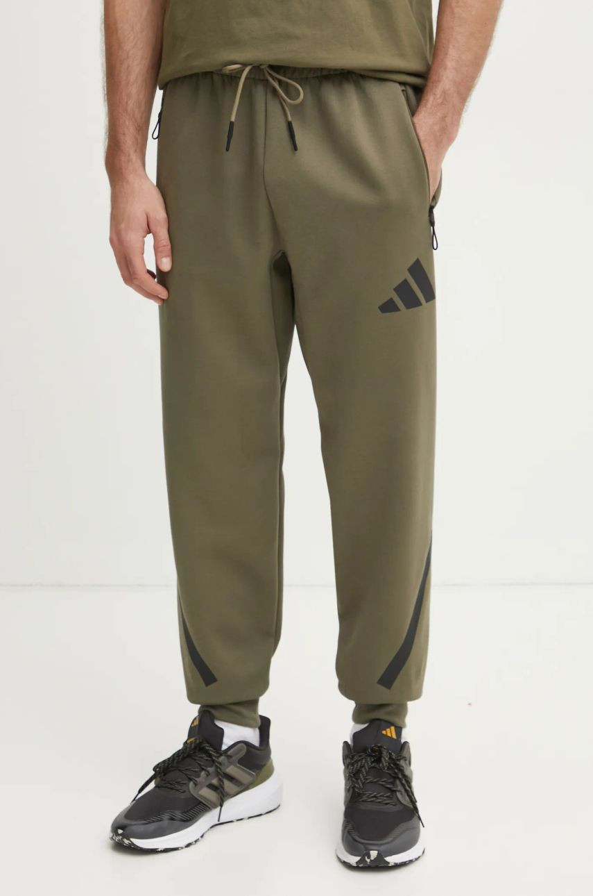 Tepláky adidas Z.N.E. zelená farba, s potlačou, JC7915