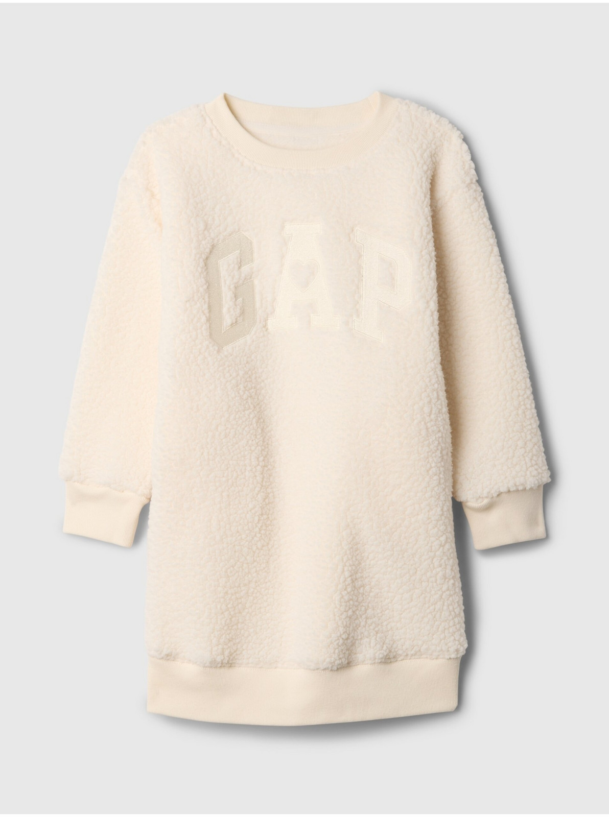 Baby sherpa mikinové šaty s logom GAP
