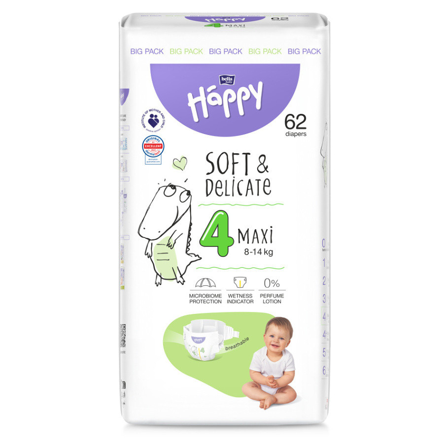 BELLA HAPPY Baby maxi 62 kusov, poškodený obal