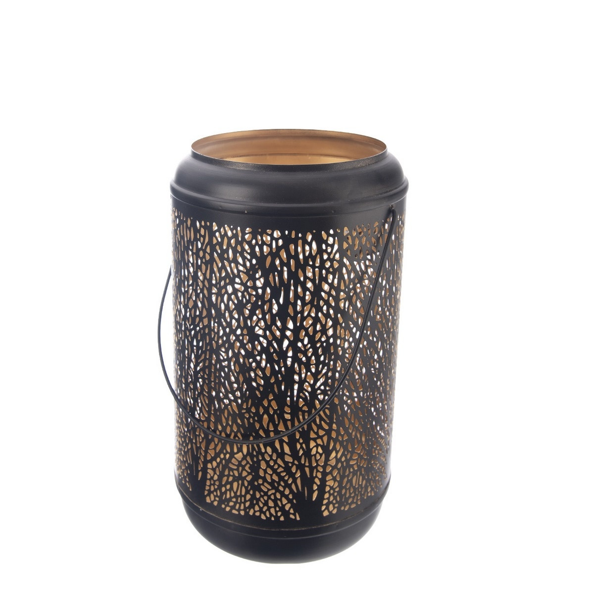 InDecor Kovový svietnik Strom čierny, 13 x 13 x 23cm