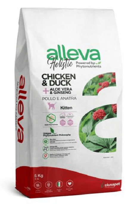 Alleva HOLISTIC cat kitten chicken & duck & aloe vera & gingseng granule pre mačiatka 5kg