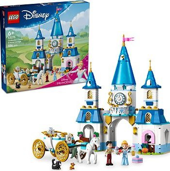 LEGO® │ Disney Princess 43275 Popoluškin zámok a kočiar s koňmi