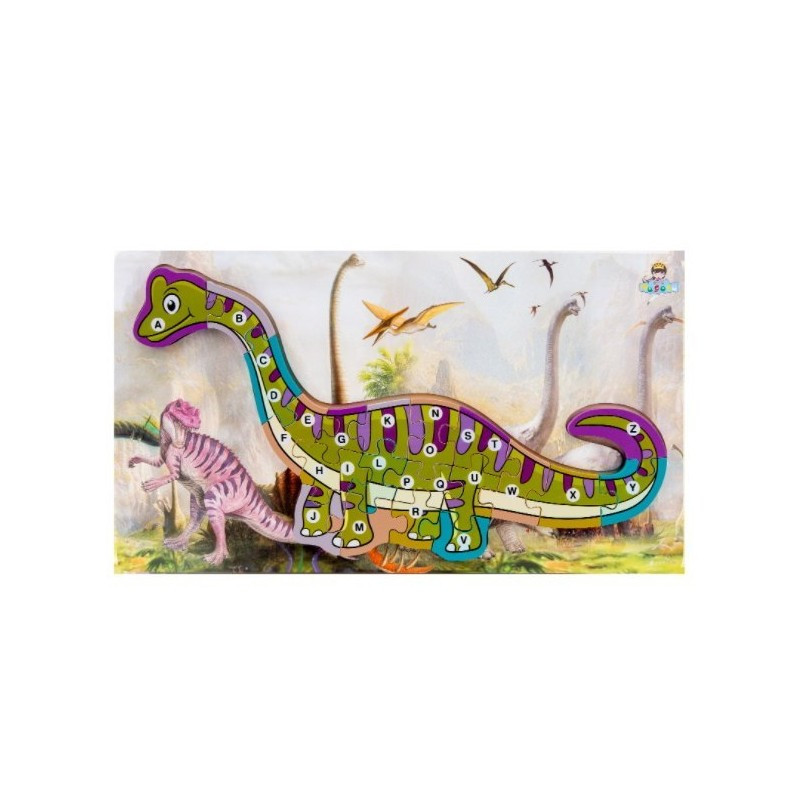 800755 DR Drevená skladačka s abecedou - Brachiosaurus