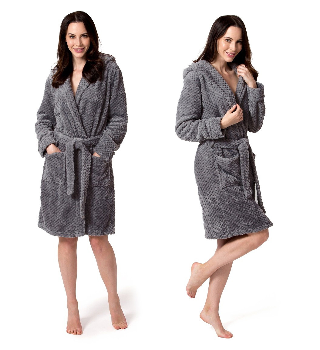 Dámský župan z mikrovlákna Diamond S/M šedý