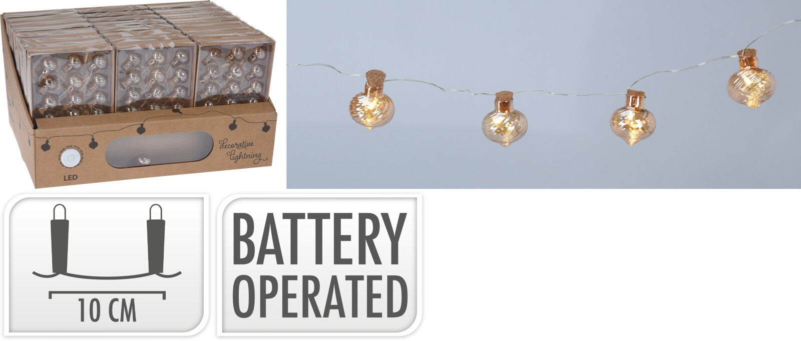 Světelný LED řetěz Amber teplý bílý