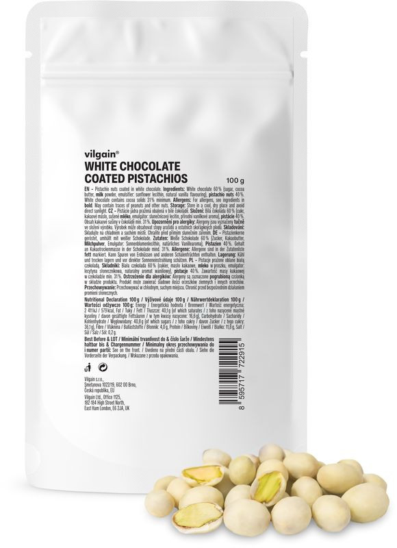 Vilgain Pistácie v bielej čokoláde – 100 g