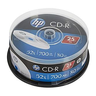 HP CD-R, CRE00015-3, 69311, 25-pack, 700MB, 52x, 80min., 12cm, bez možnosti potlače, cake box, pre archiváciu dať