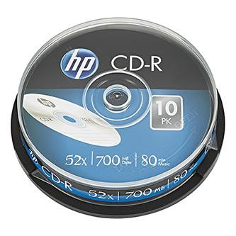 HP CD-R, CRE00019-3, 69308, 10-pack, 700MB, 52x, 80min., 12cm, bez možnosti potlače, cake box, pre archiváciu dať