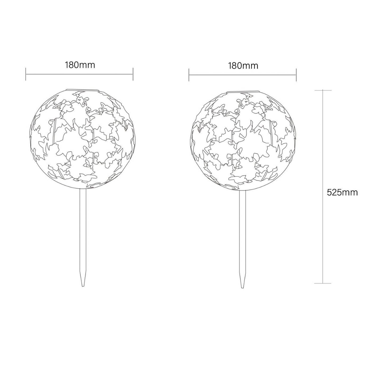 LED solárne zemné svetlo 36748S, guľa, strieborná, kov