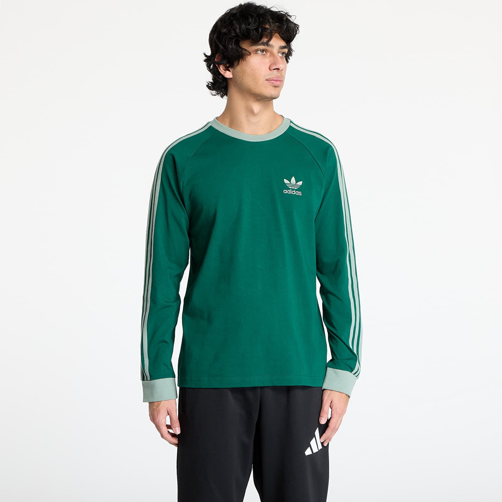 Tričko adidas Adicolor Classics 3-Stripes Longsleeve T-Shirt Collegiate Green S