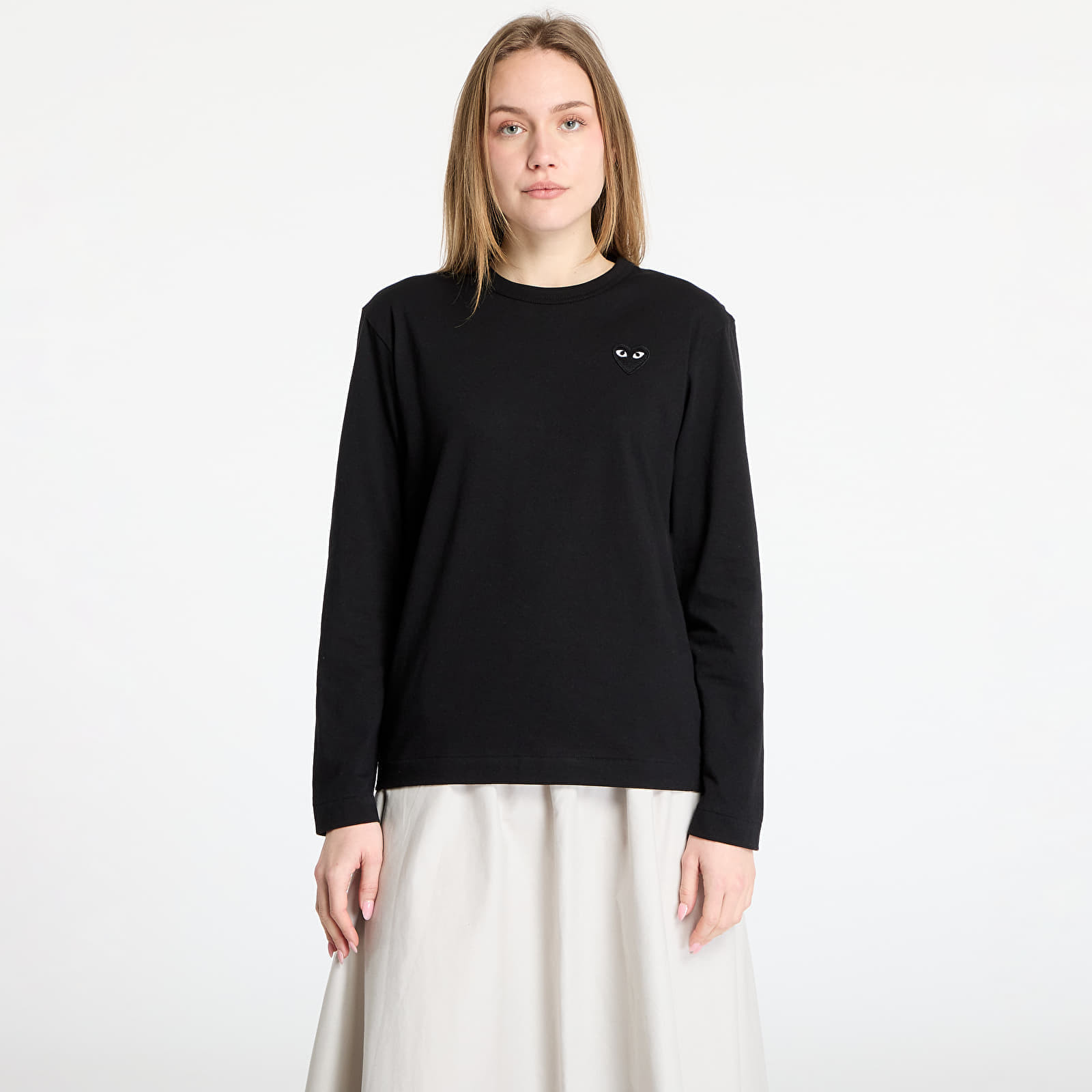 Tričko Comme des Garçons PLAY Black Emblem Long Sleeve Tee UNISEX Black XXS