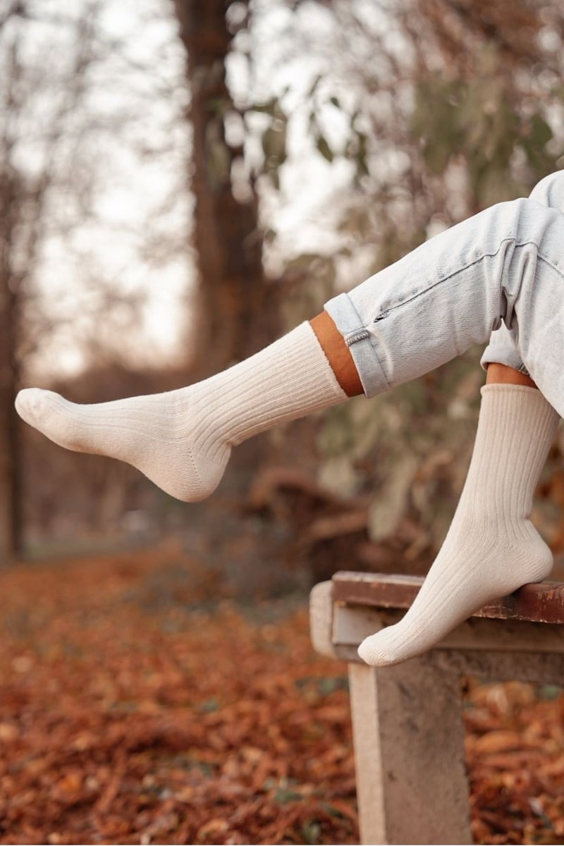 Milena Dámske vlnené ponožky Ecru