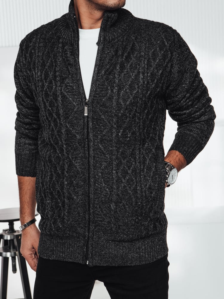 Sweter męski rozpinany ciemnoszary Dstreet