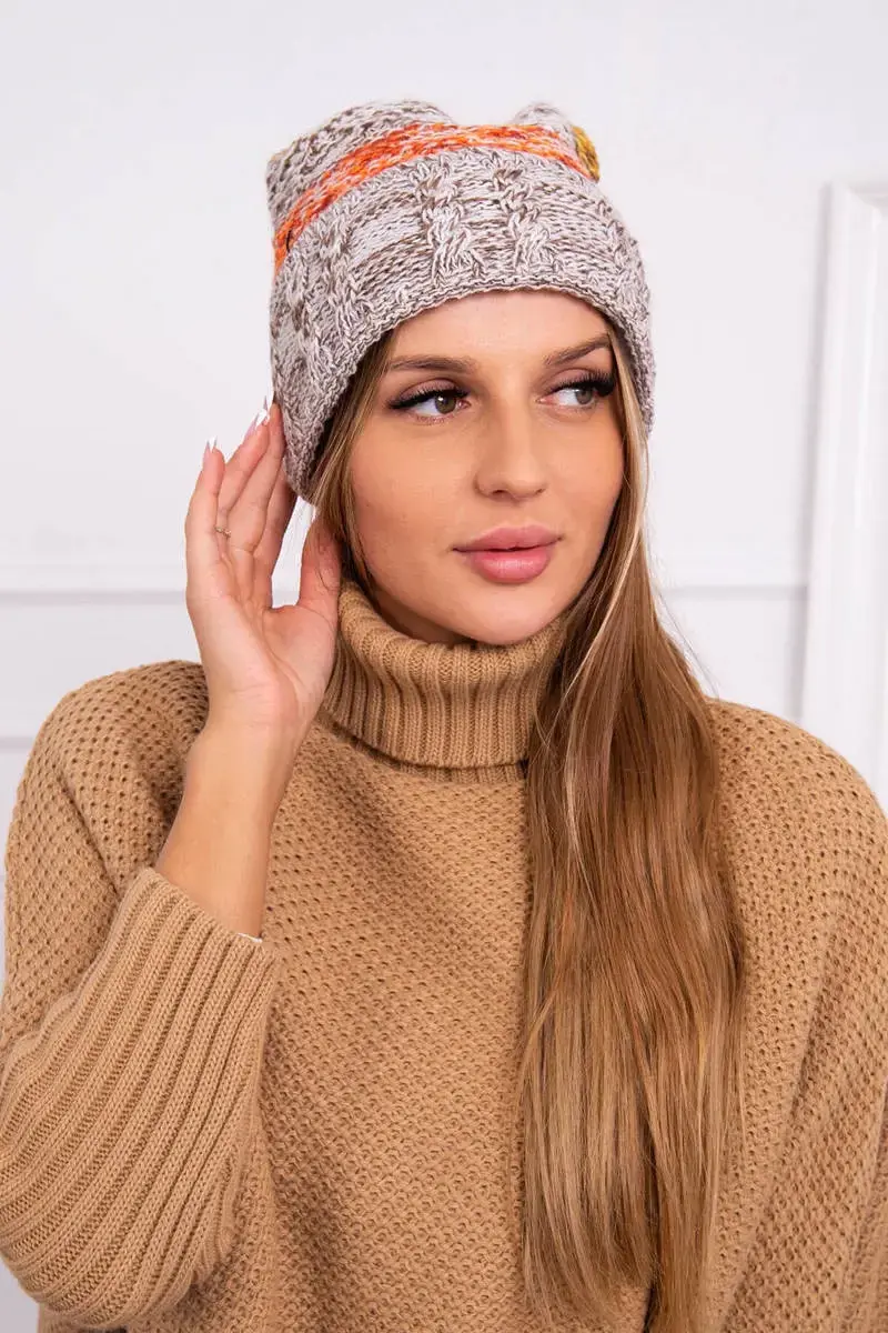 marka niezdefiniowana Čapica s fleece Pola K267 mocca + horčica