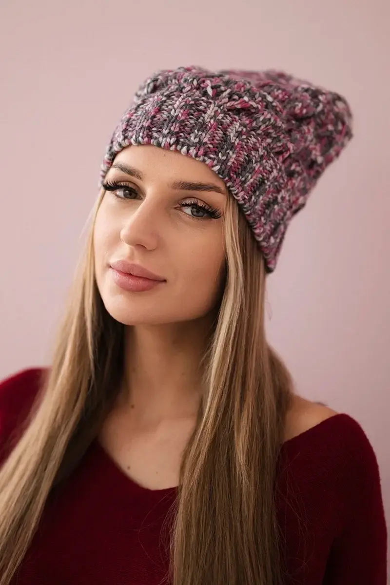 marka niezdefiniowana Čapica s fleece Roksana K209 fialová + grafit