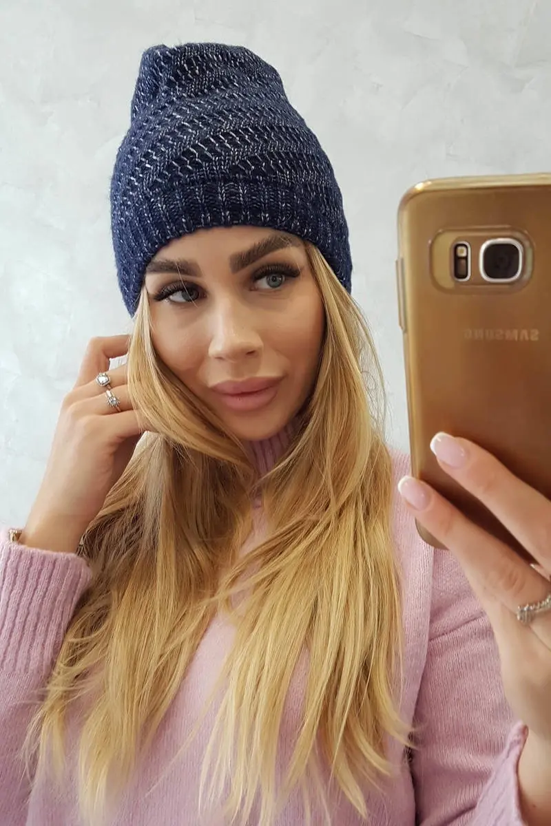 marka niezdefiniowana Čapica s fleece Berta K247 námornícka modrá
