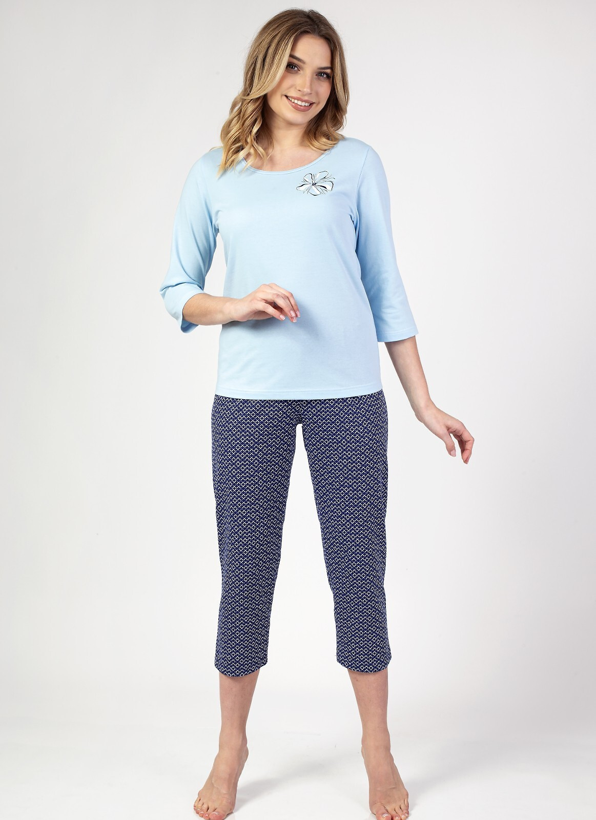 Dámske pyžamo Regina 683 3/4 2XL-3XL Z25 modrá 3xl