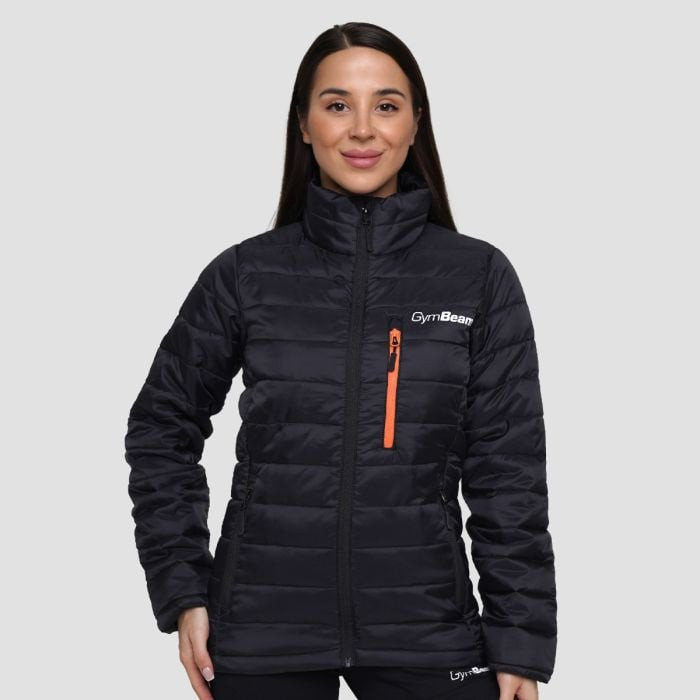 GymBeam Dámska bunda Puffer Black/Orange  SS