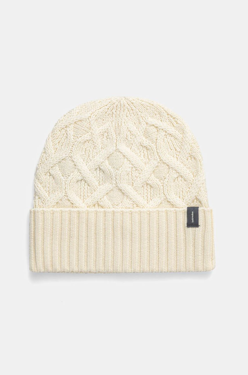 Čiapka Icebreaker Merino Cable Knit béžová farba, vlnená, IB0A573G0001