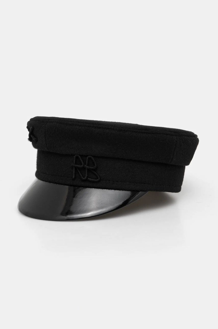 Vlnená čiapka Ruslan Baginskiy čierna farba, KPC033-W-WRB