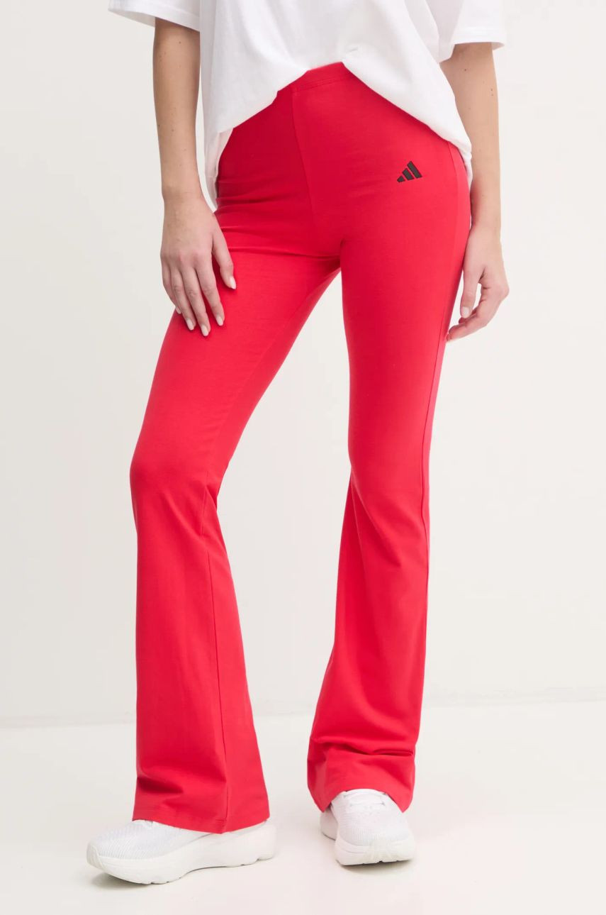 Legíny adidas Essentials dámske, červená farba, jednofarebné, JD3074