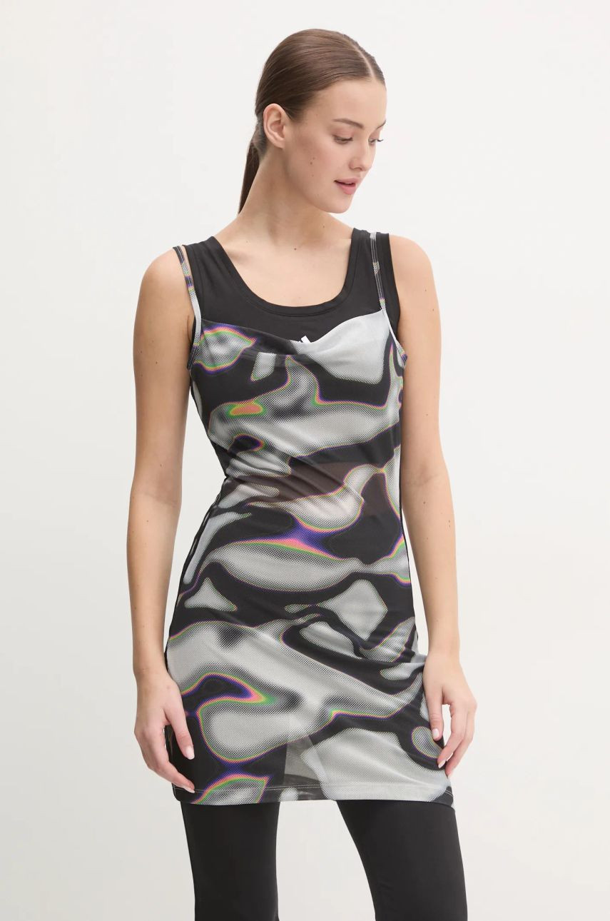 Šaty adidas Originals šedá farba, mini, rovný strih, IZ4890