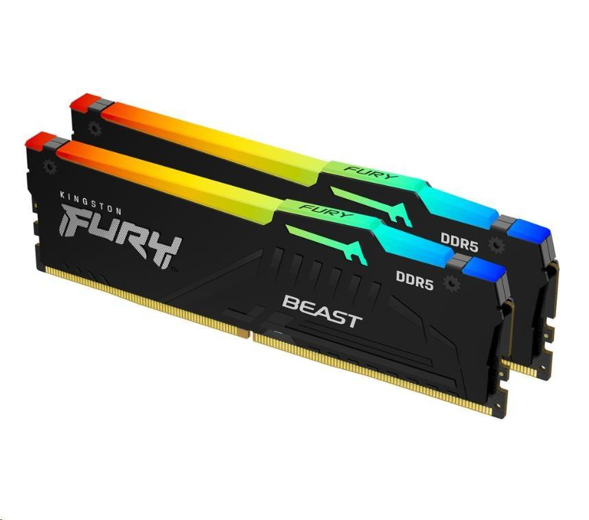 KINGSTON DIMM DDR5 16GB (Kit of 2) 5200MT/s CL36 FURY Beast RGB EXPO