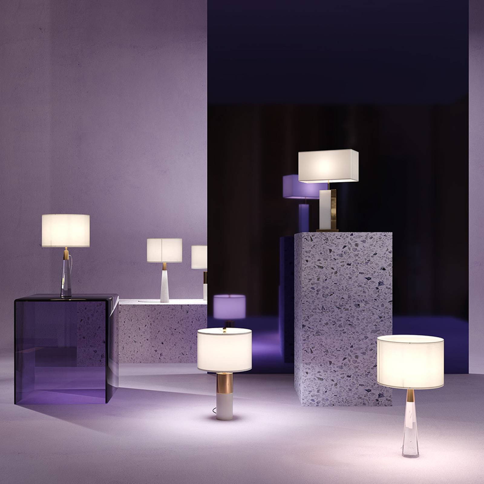 Stolná lampa Maytoni Bianco biela výška 67,5 cm textil/alabaster