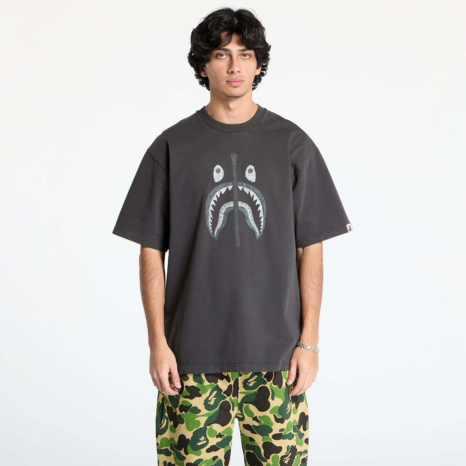 Tričko A BATHING APE Garment Dye Shark Relaxed Fit Tee Black L