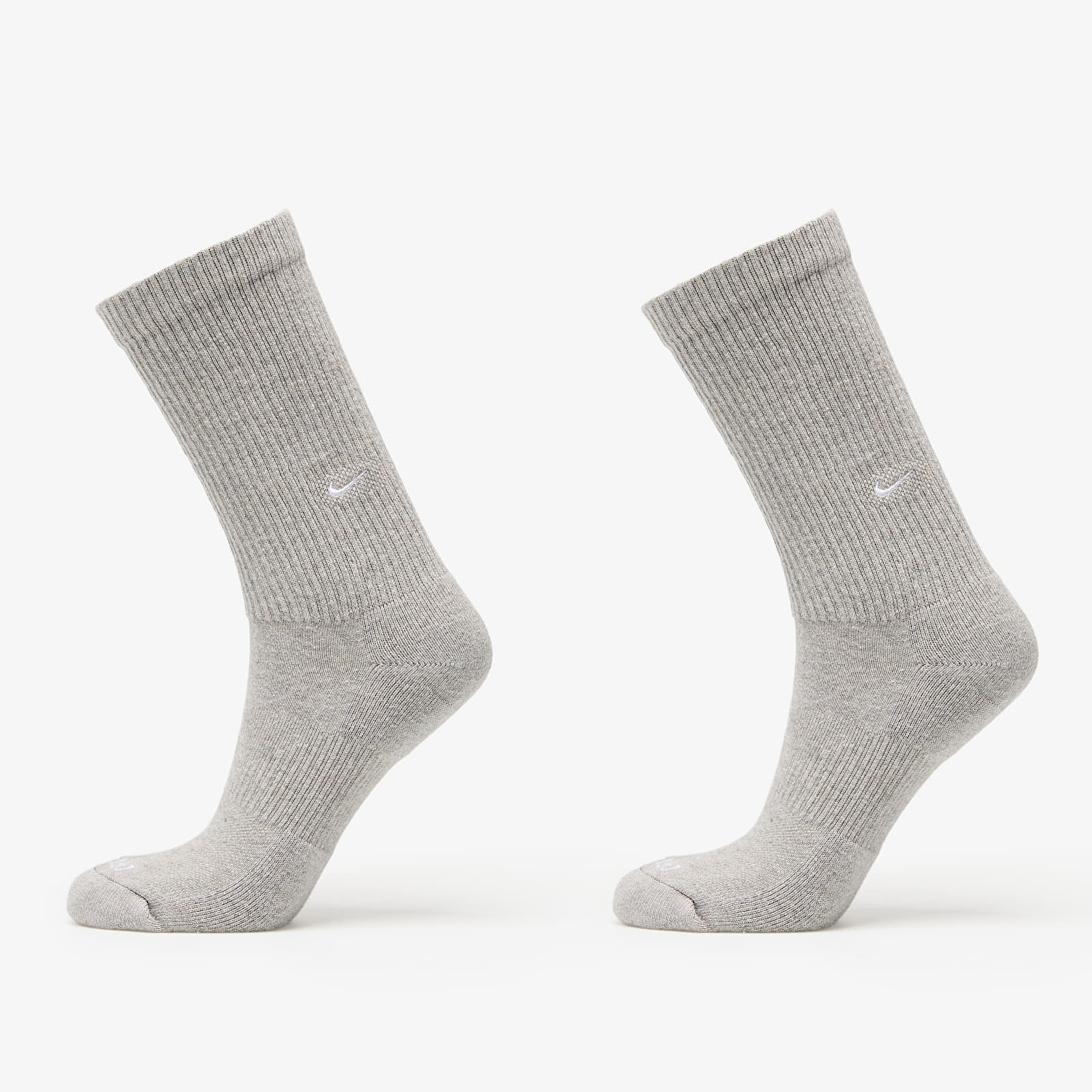 Nike Everyday Cushioned Crew Socks 2-Pack Dark Grey Heather/ White S