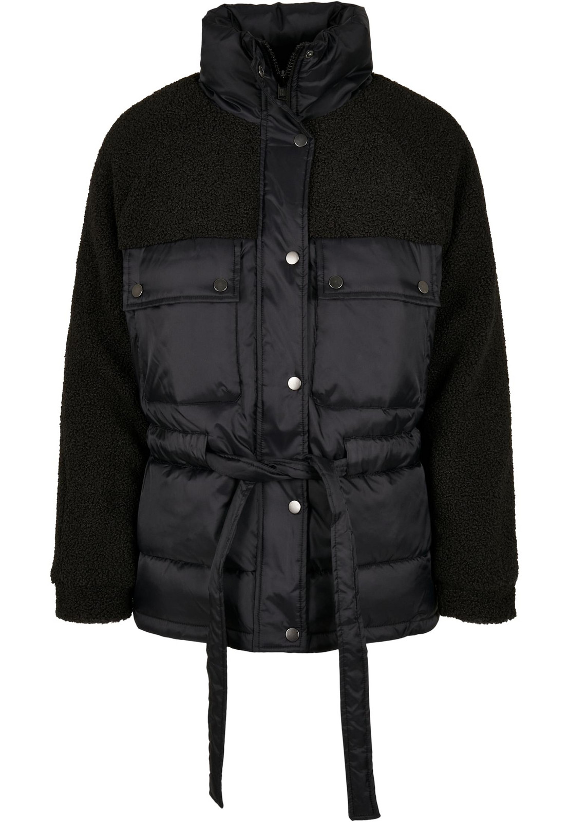 Women's Sherpa Mix Puffer Jacket Black