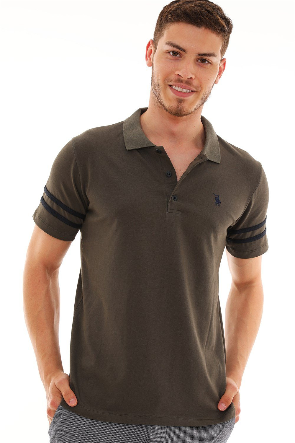 T8585 DEWBERRY MEN'S T-SHIRT-KHAKI