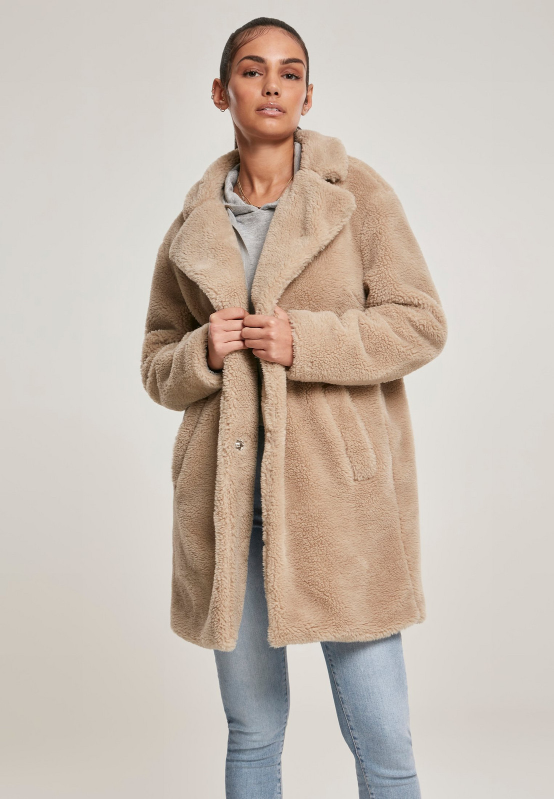Women's Oversized Sherpa Coat Sand