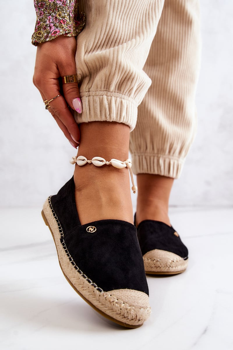 PE1 Ženský semiš Espadrilles Black Joaquin